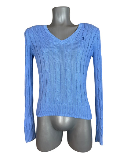 Polo Ralph Lauren Zopfmuster Pullover blau Größe S