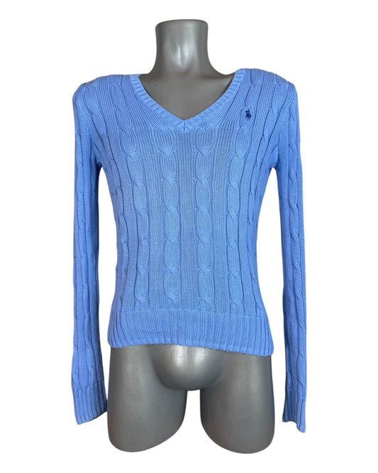 Polo Ralph Lauren Zopfmuster Pullover blau Größe S