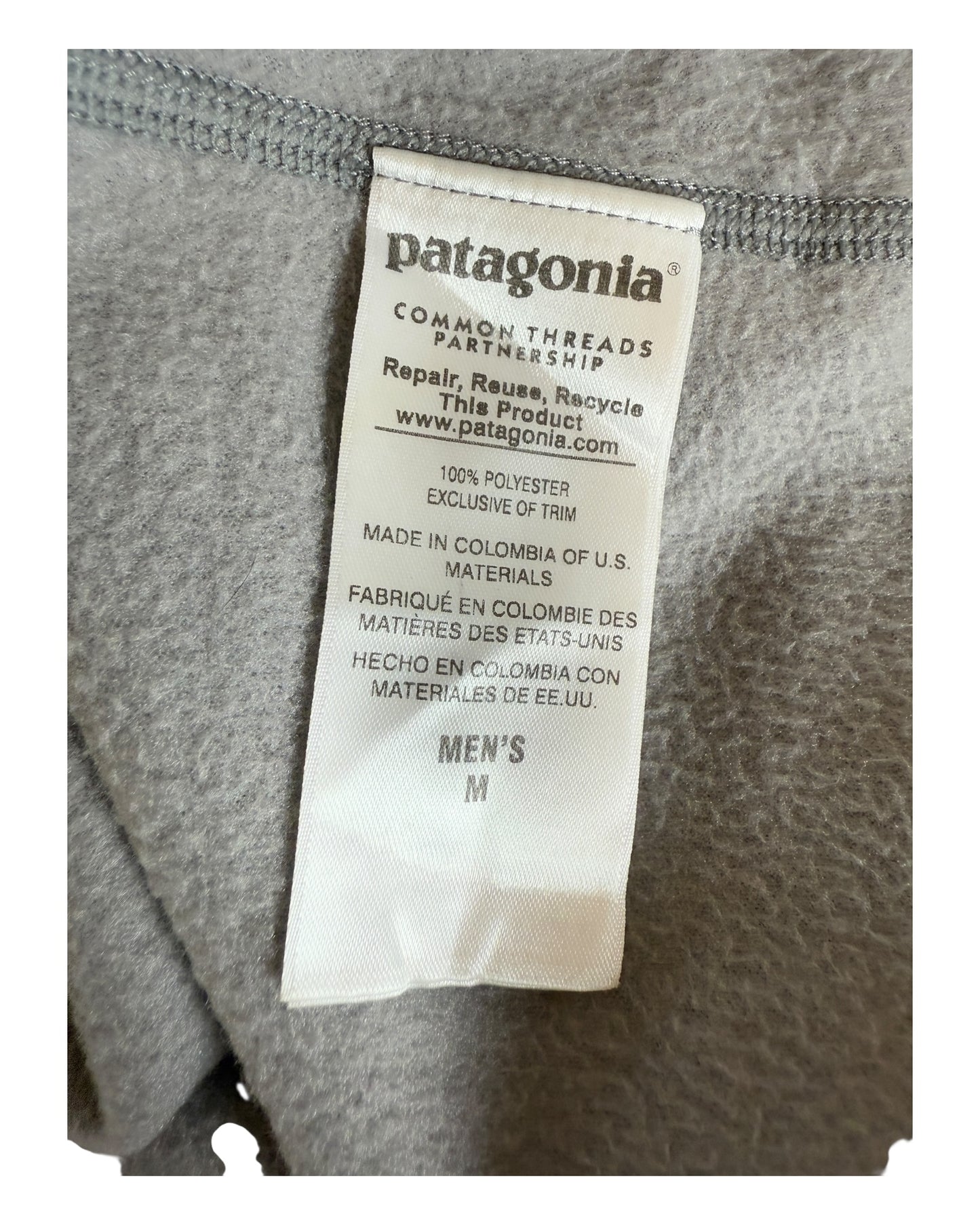 Patagonia Fleece Half Zip Pullover grau Größe M