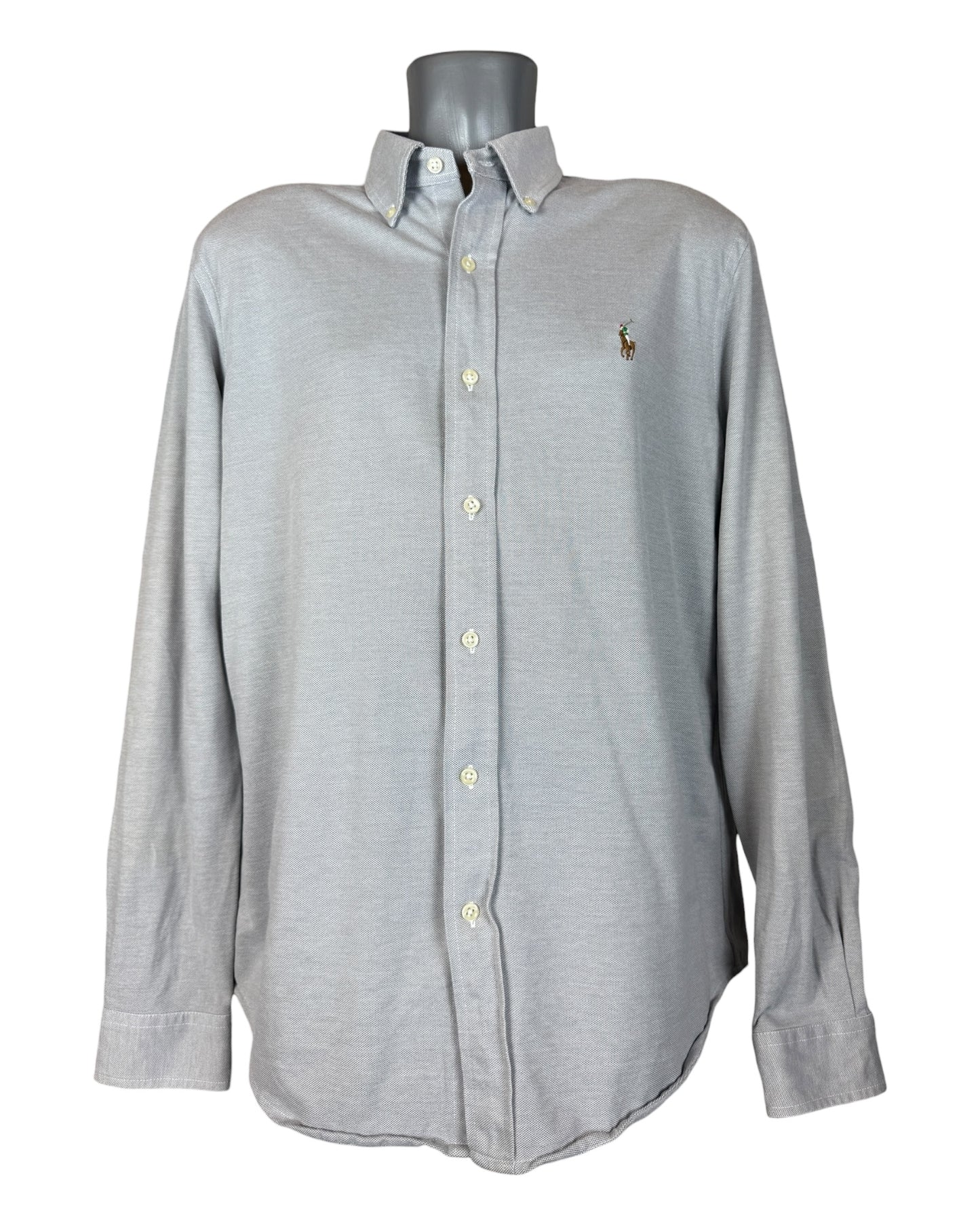 Polo Ralph Lauren Knit Oxfordhemd grau Größe L