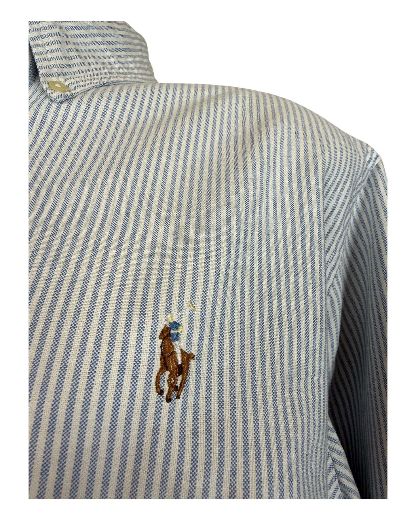 Polo Ralph Lauren Oxfordhemd hellblau weiß gestreift Größe L