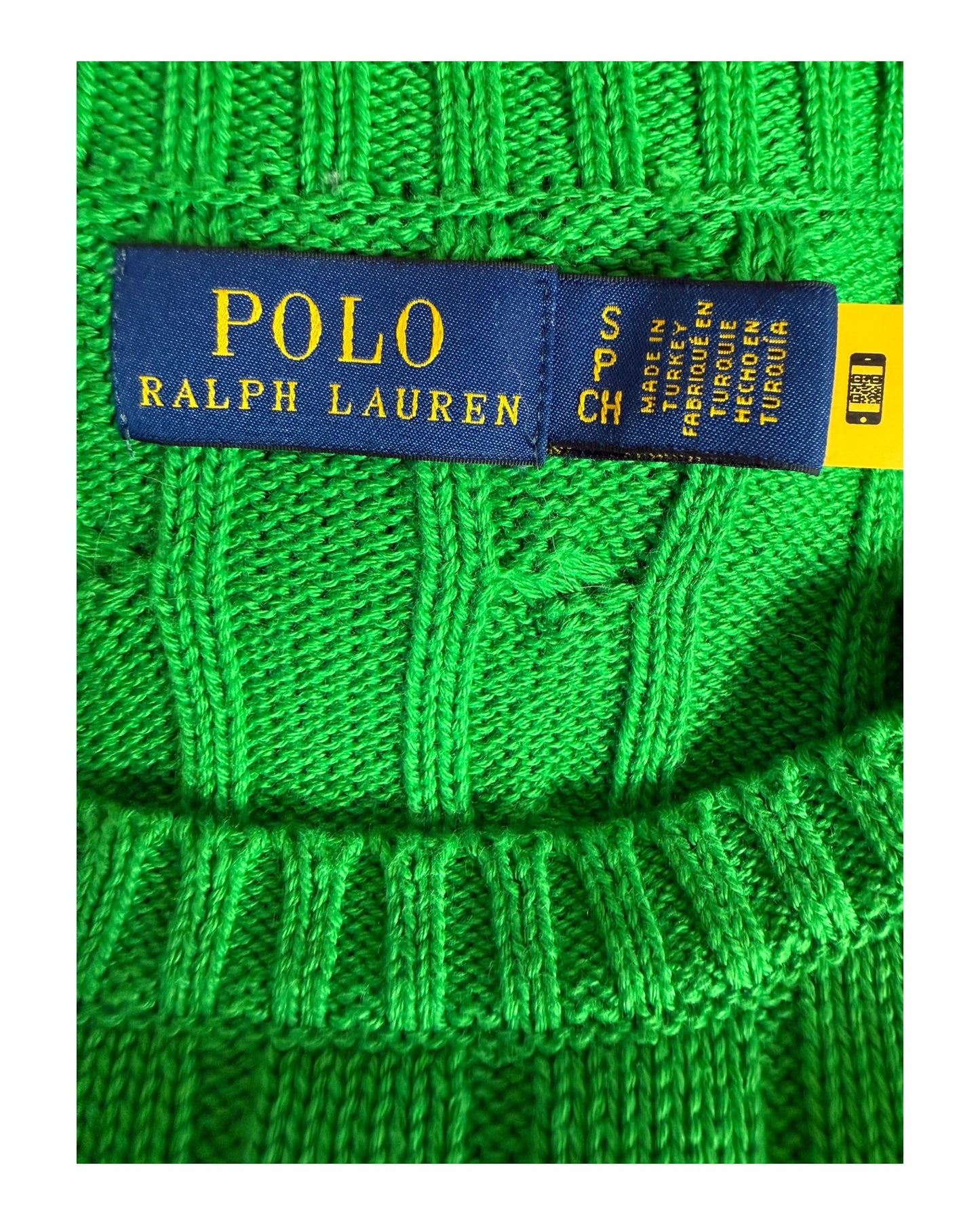 Polo Ralph Lauren Zopfmuster Pullover grün Größe S