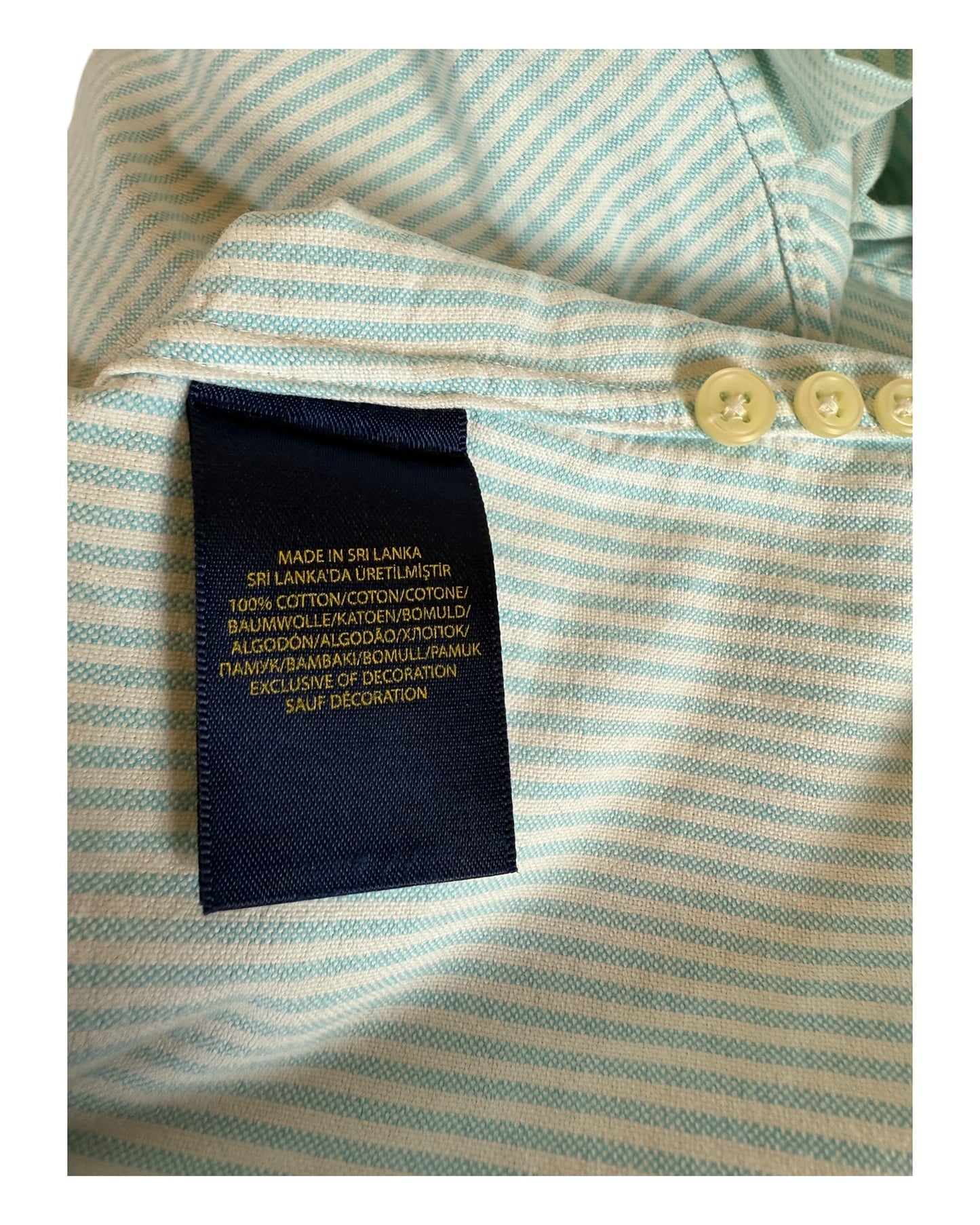 Polo Ralph Lauren Oxfordhemd Bluse türkis weiß gestreift Größe S