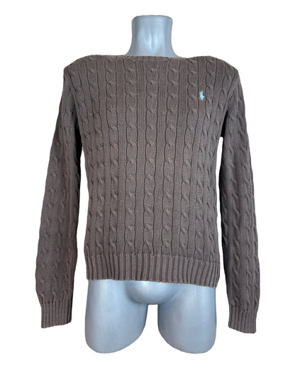 Polo Ralph Lauren Zopfmuster Pullover braun Größe M