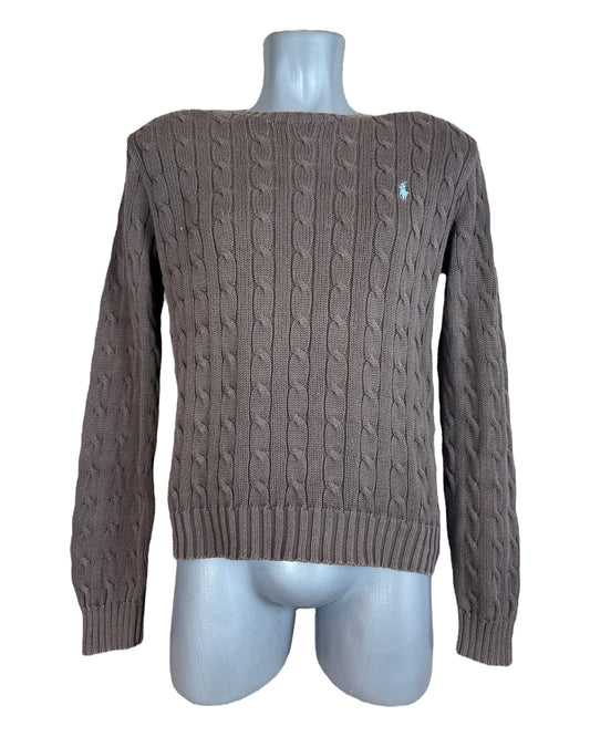 Polo Ralph Lauren Zopfmuster Pullover braun Größe M