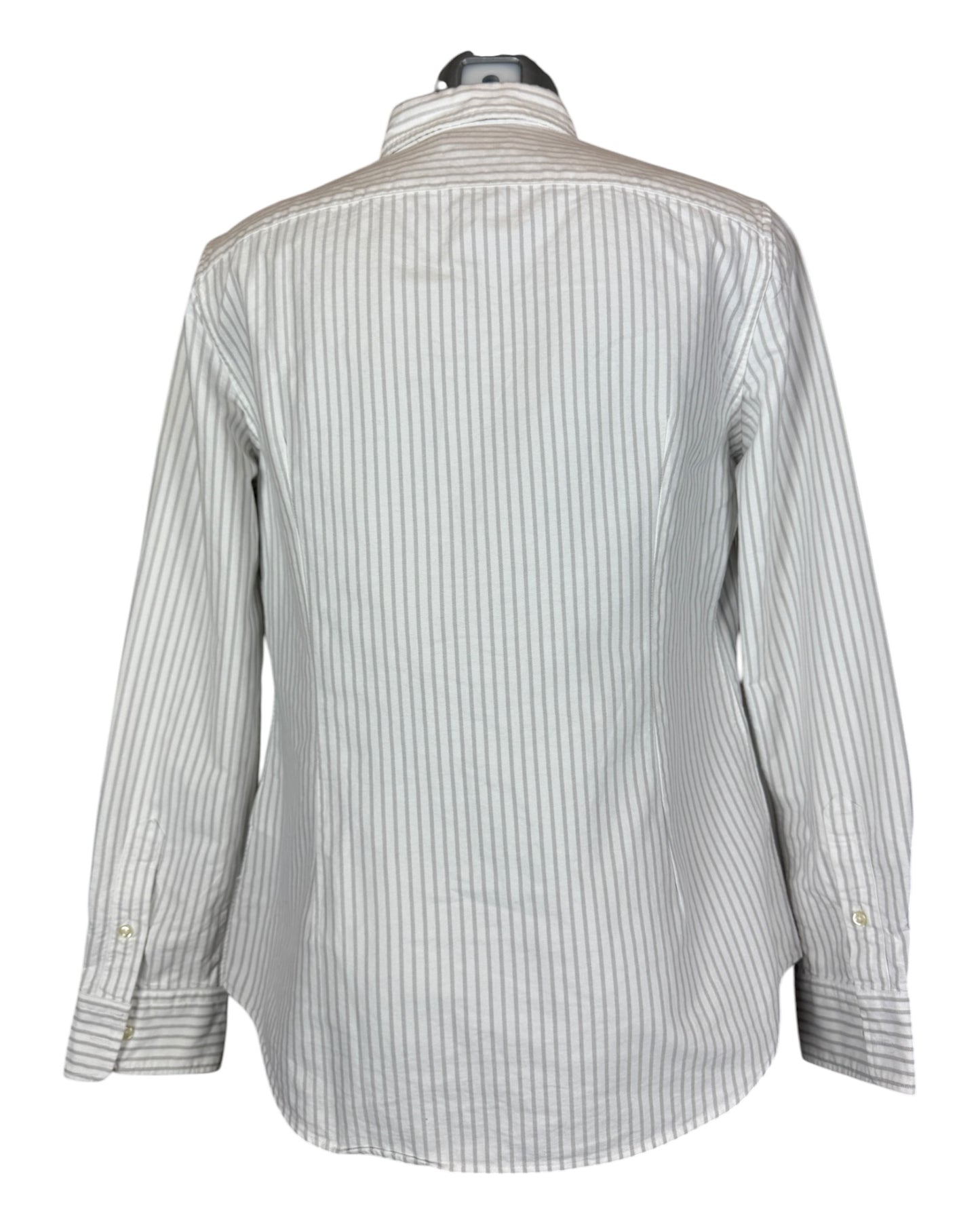 Polo Ralph Lauren Oxford Bluse grau weiß gestreift Größe L