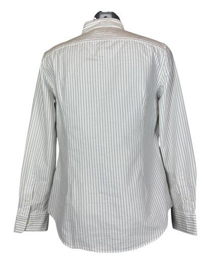Polo Ralph Lauren Oxford Bluse grau weiß gestreift Größe L
