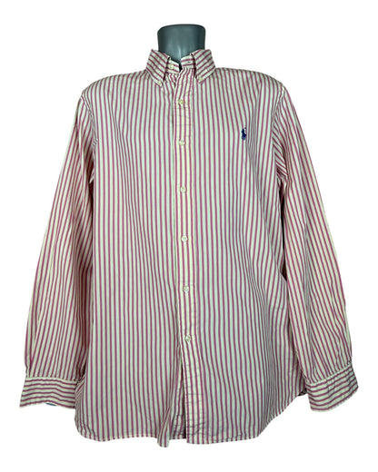 Polo Ralph Lauren Hemd pink weiß gestreift Größe L