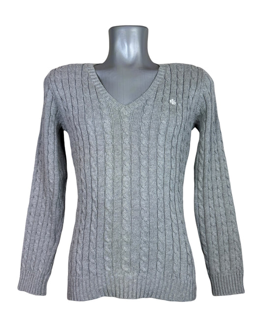Polo Ralph Lauren Zopfmuster Pullover grau Größe S