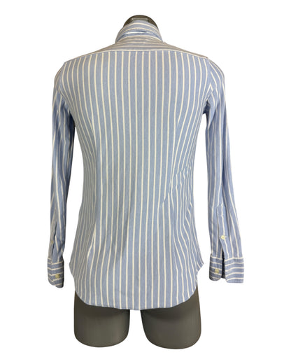 Polo Ralph Lauren Knit Oxford Bluse hellblau weiß gestreift Größe S