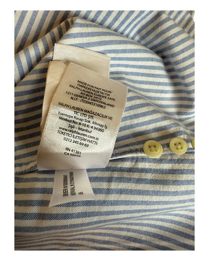 Polo Ralph Lauren Oxfordhemd Bluse hellblau weiß gestreift Größe M