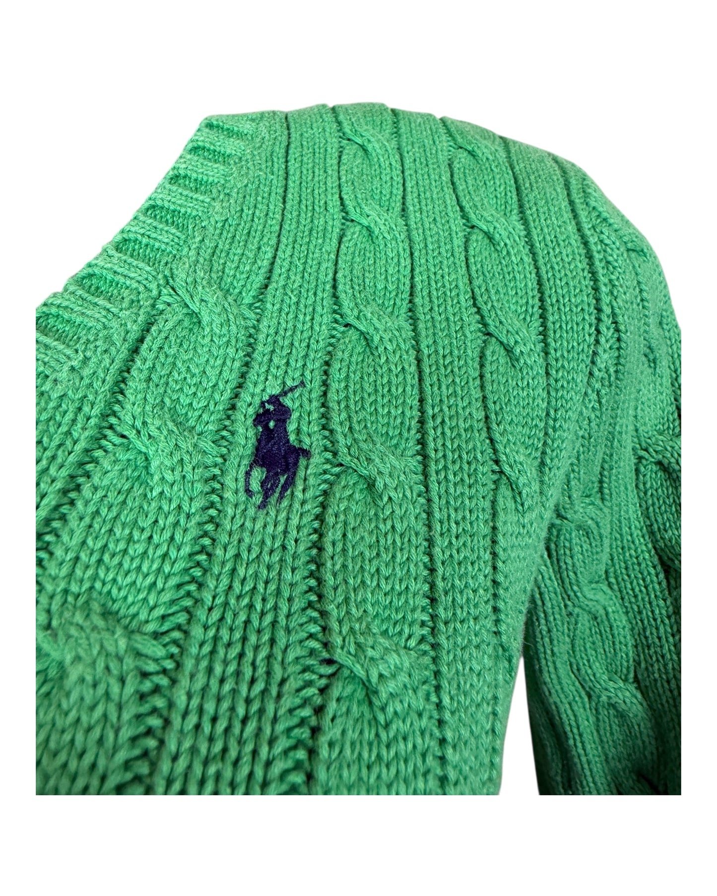 Polo Ralph Lauren Zopfmuster Pullover gruen Größe M