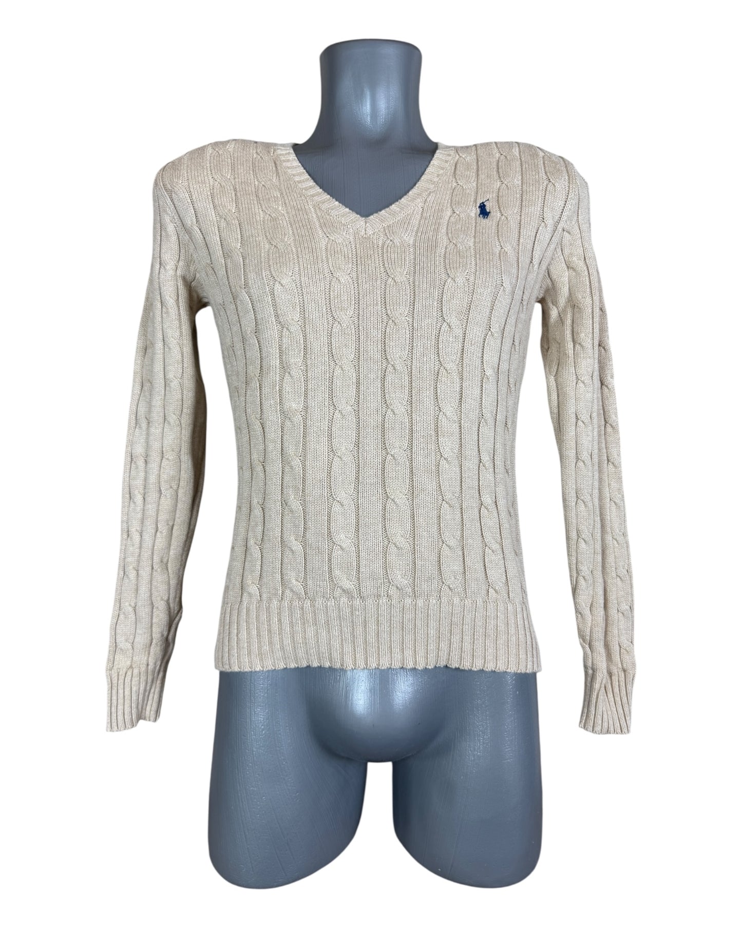 Polo Ralph Lauren Zopfmuster Pullover beige Größe S