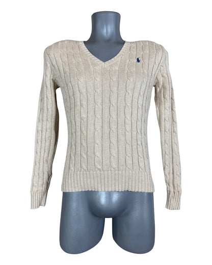 Polo Ralph Lauren Zopfmuster Pullover beige Größe S