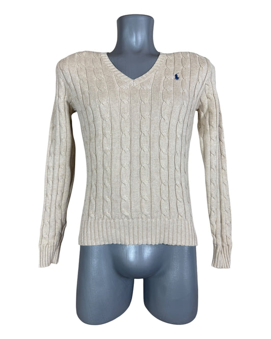 Polo Ralph Lauren Zopfmuster Pullover beige Größe S