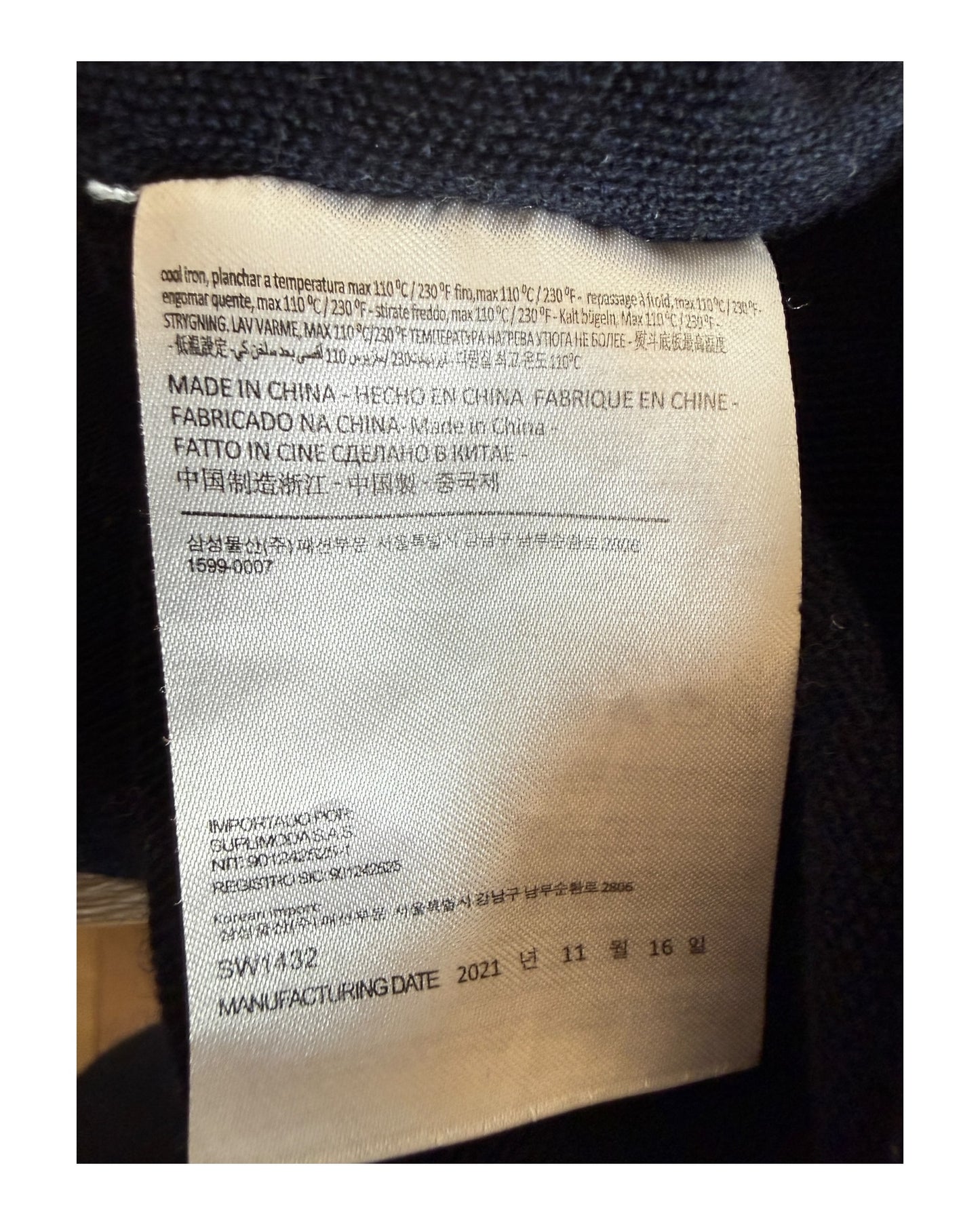 Suit Supply T-shirt Merinowolle marineblau Größe L