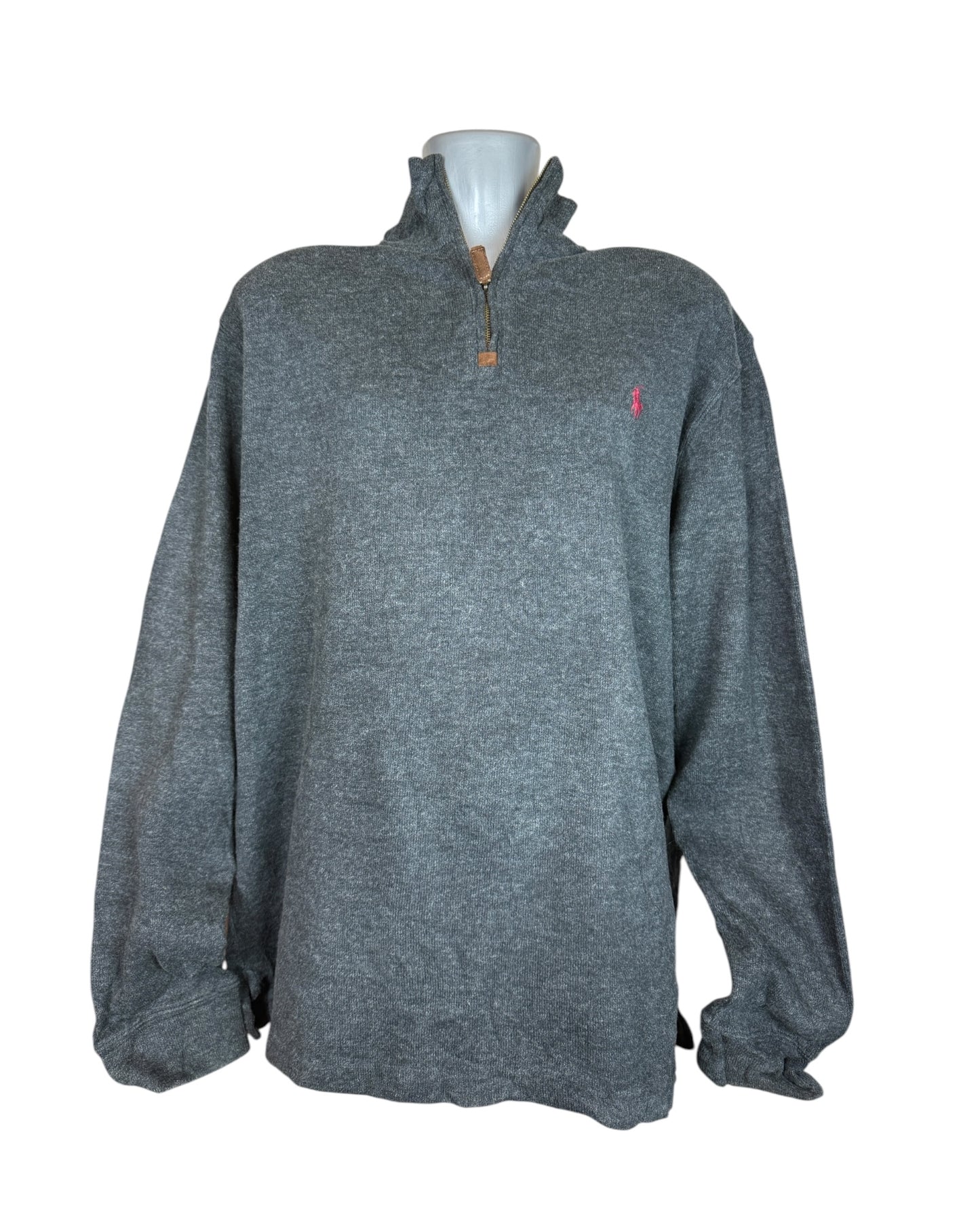 Polo Ralph Lauren Half Zip Pullover schwarz meliert Größe L