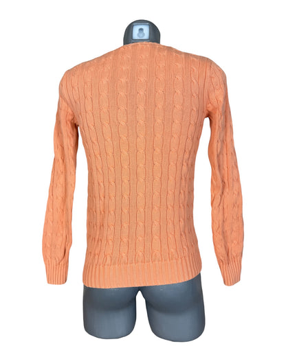 Polo Ralph Lauren Zopfmuster Pullover orange Größe M