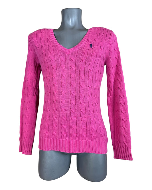 Polo Ralph Lauren Zopfmuster Pullover pink Größe M
