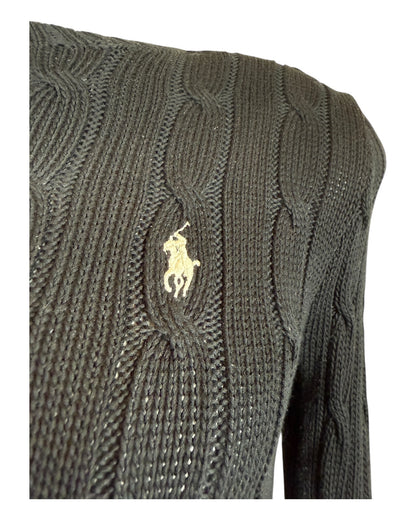 Polo Ralph Lauren Zopfmuster Pullover schwarz Größe S