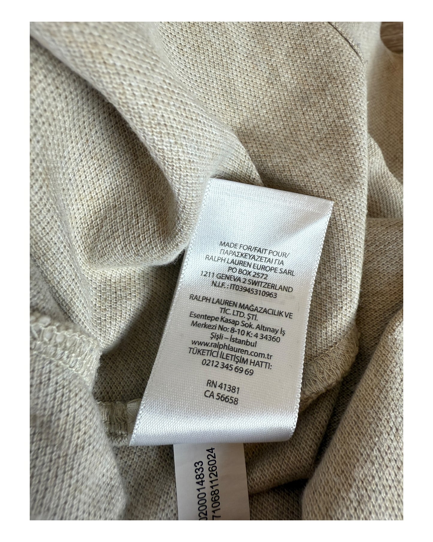 Polo Ralph Lauren langärmliges Poloshirt beige Größe M