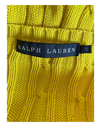 Polo Ralph Lauren Zopfmuster Cardigan gelb Größe S