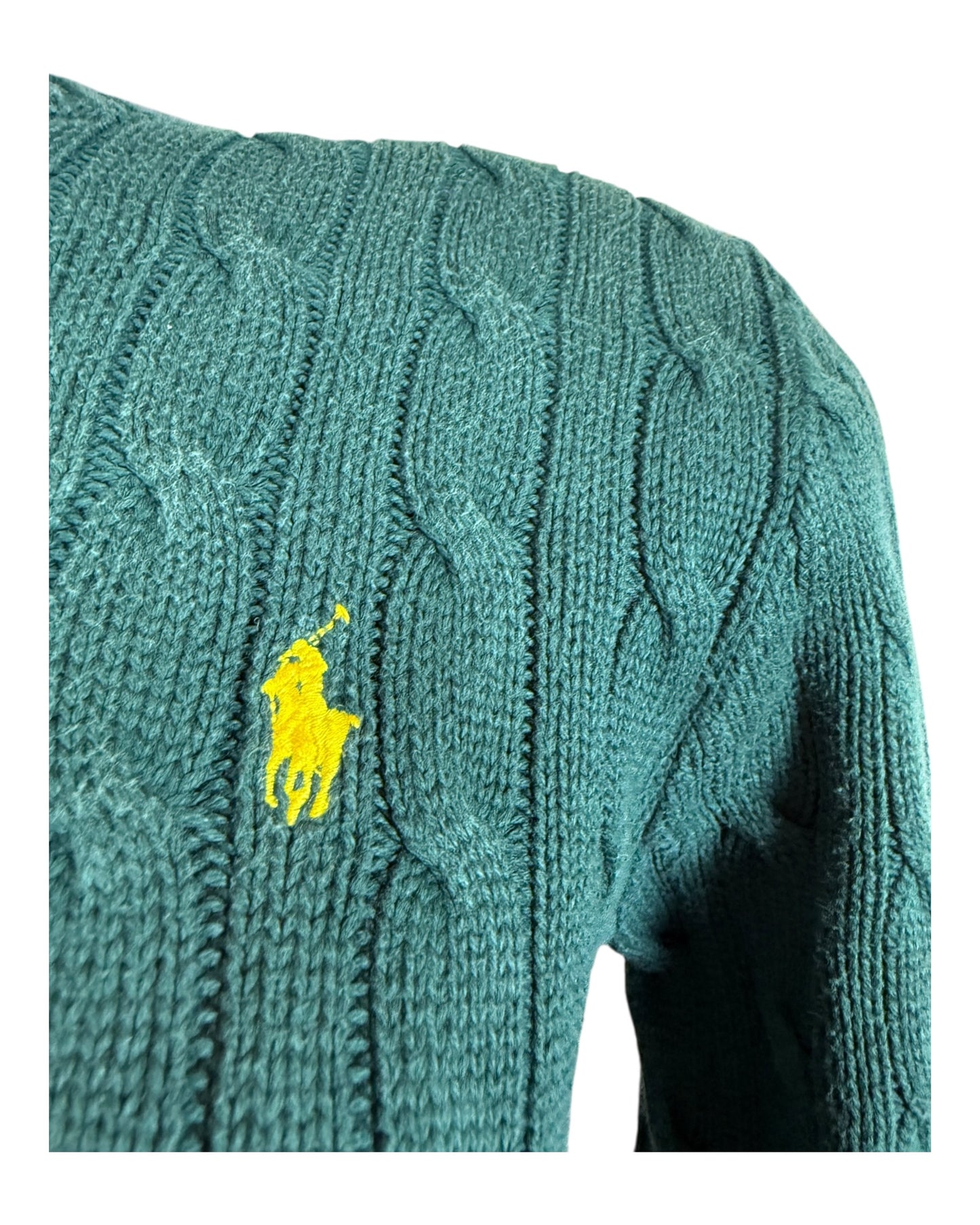 Polo Ralph Lauren Zopfmuster Pullover dunkelgrün Größe S