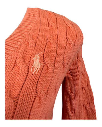 Polo Ralph Lauren Zopfmuster Cardigan orange Größe S