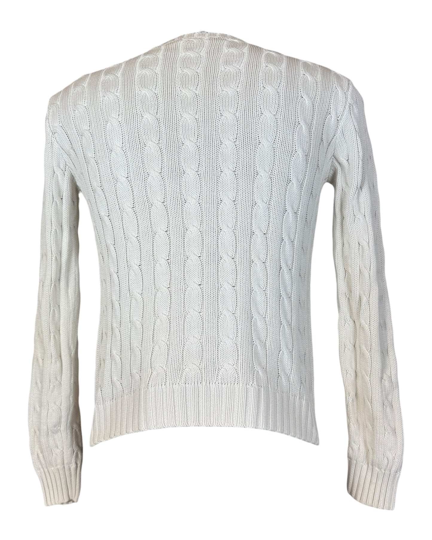 Polo Ralph Lauren Zopfmuster Pullover weiß Größe S