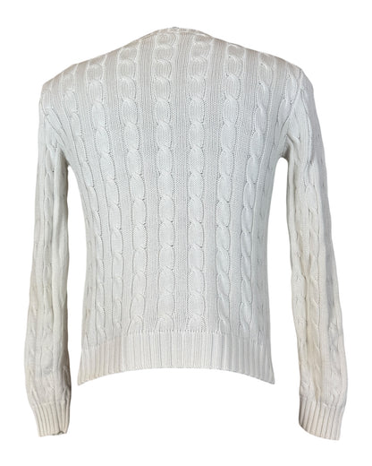 Polo Ralph Lauren Zopfmuster Pullover weiß Größe S