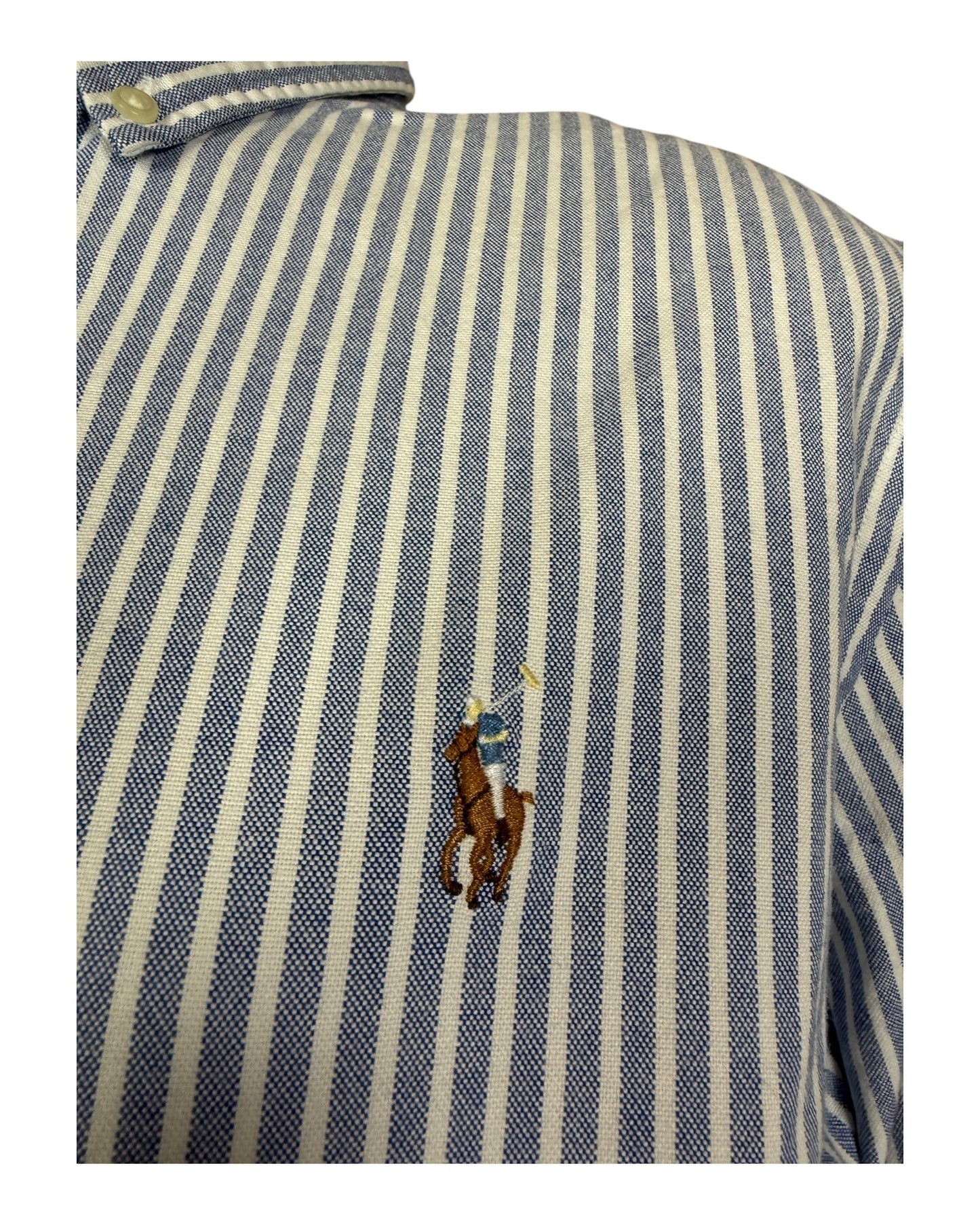 Polo Ralph Lauren Oxfordhemd hellblau weiß gestreift Größe L