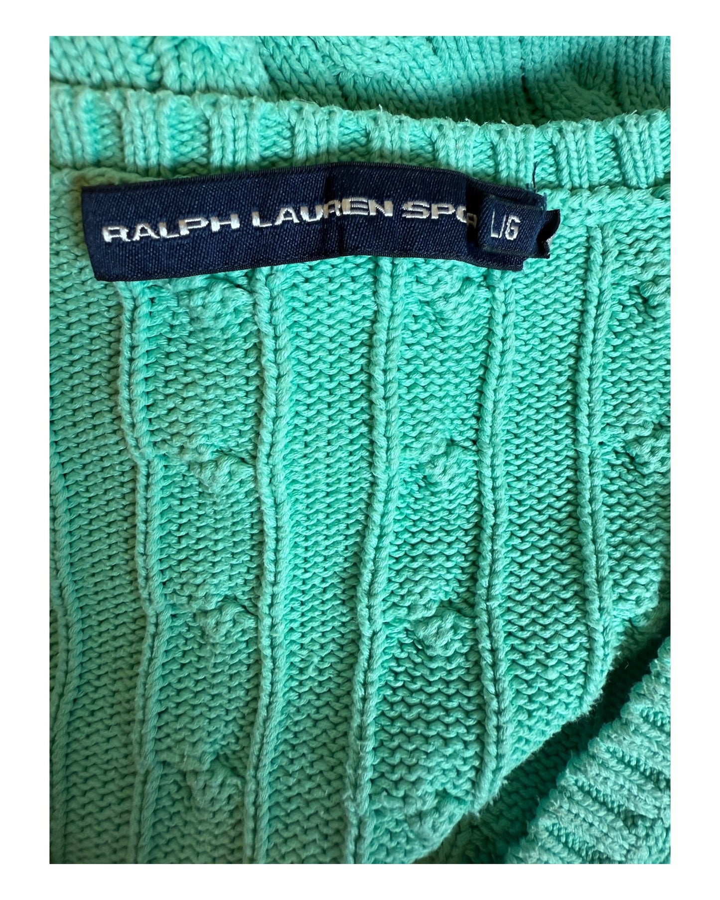 Polo Ralph Lauren Zopfmuster Pullover türkis Größe L