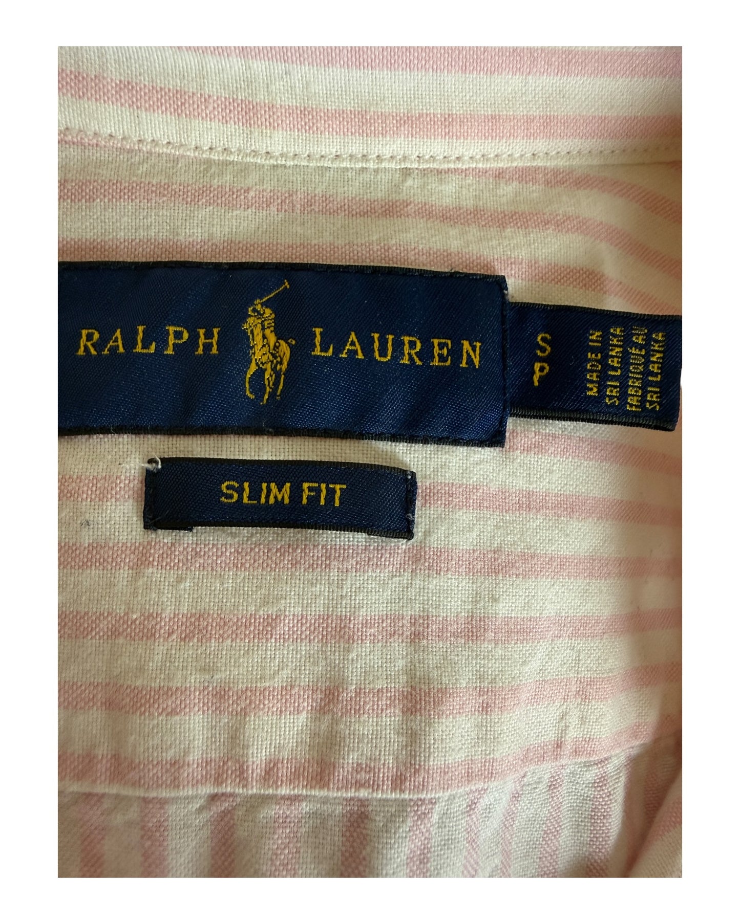 Polo Ralph Lauren Oxford Bluse rosa weiß gestreift Größe S