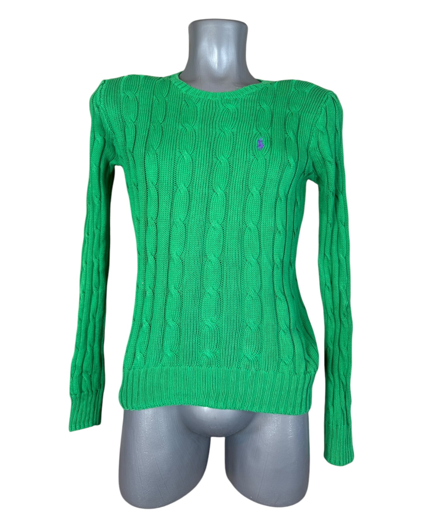 Polo Ralph Lauren Zopfmuster Pullover grün Größe M
