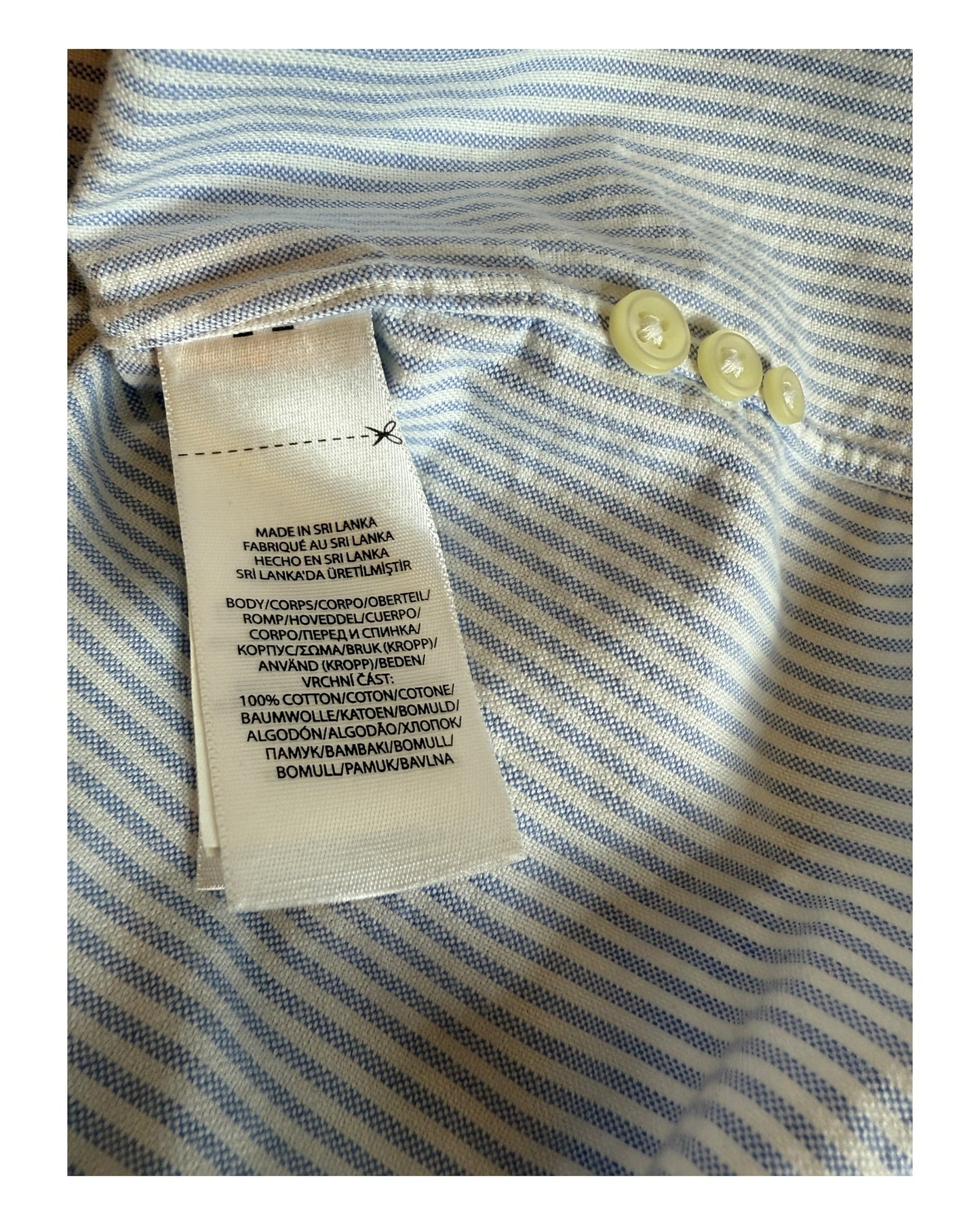 Polo Ralph Lauren Oxfordhemd Bluse hellblau weiß gestreift Größe L
