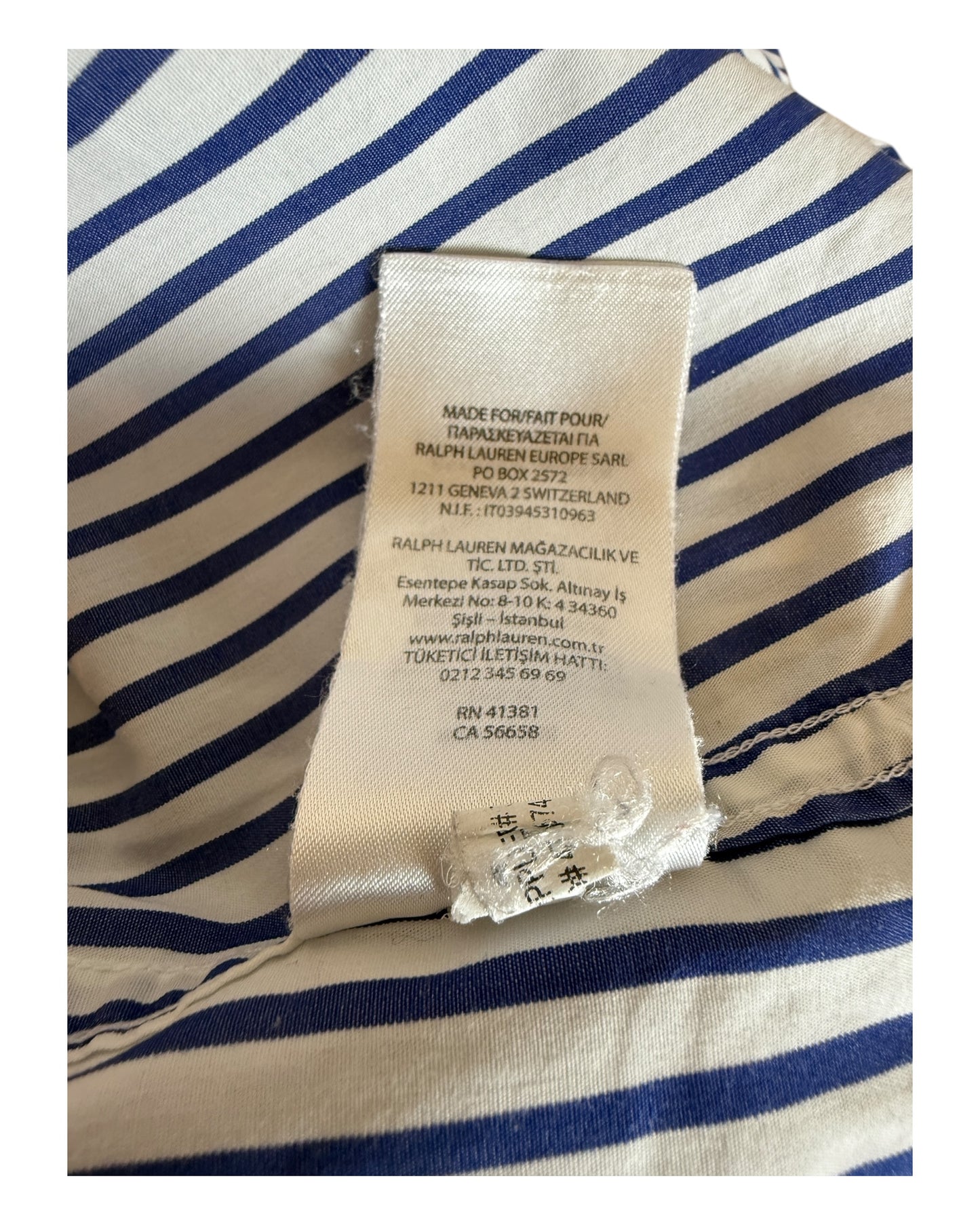 Polo Ralph Lauren Hemd blau weiß gestreift Größe L