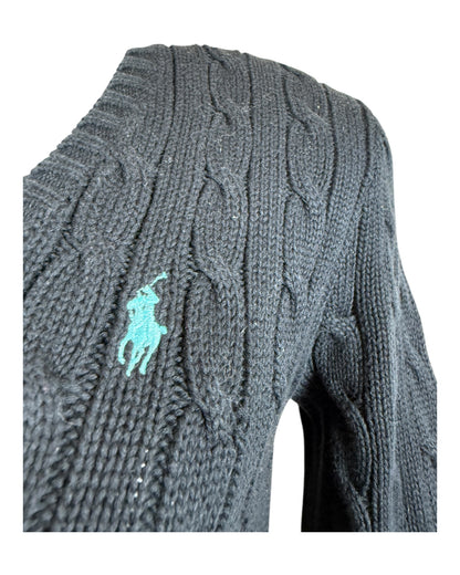 Polo Ralph Lauren Zopfmuster Pullover schwarz Größe M