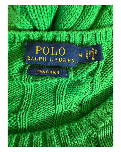 Polo Ralph Lauren Zopfmuster Pullover grün Größe M