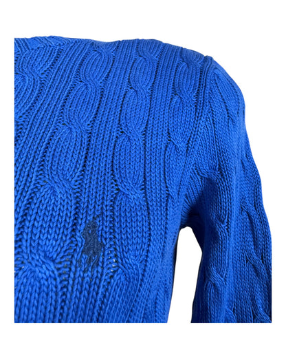 Polo Ralph Lauren Zopfmuster Pullover blau Größe M