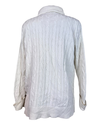 Polo Ralph Lauren Zopfmuster Pullover weiß Größe XL