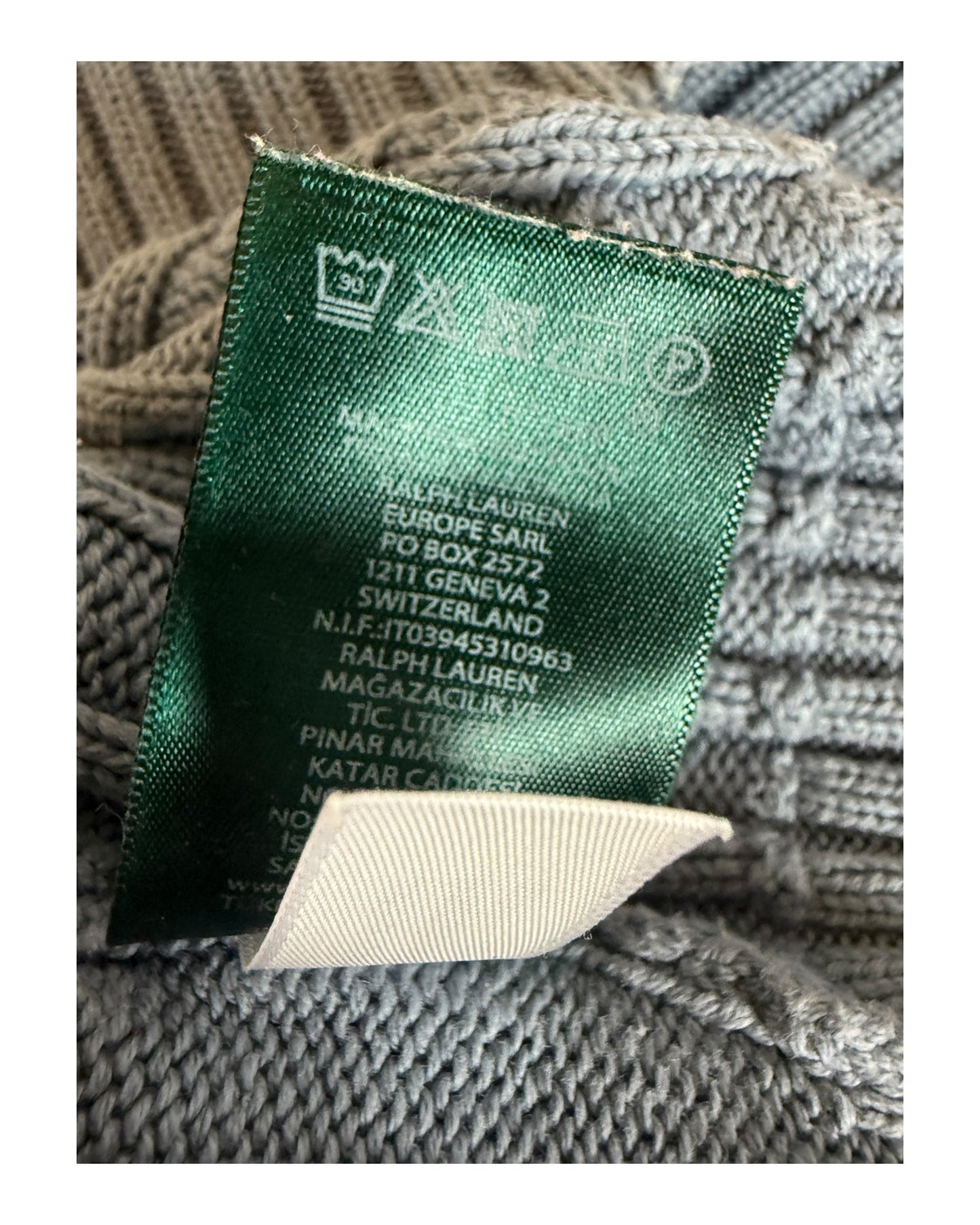 Polo Ralph Lauren Zopfmuster Pullover hellblau Größe S