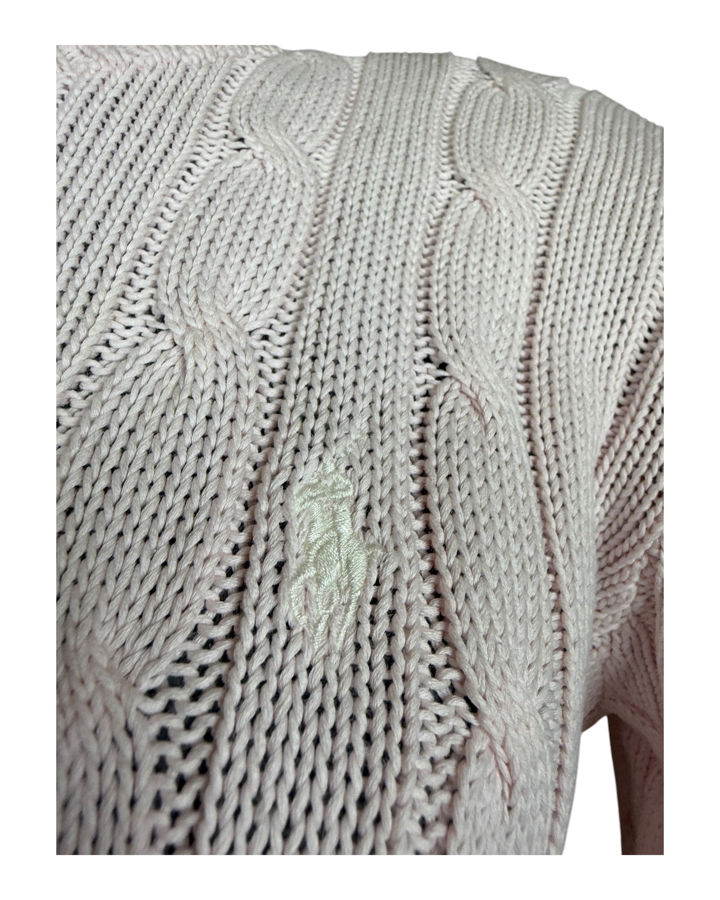 Polo Ralph Lauren Zopfmuster Pullover rosa Größe L