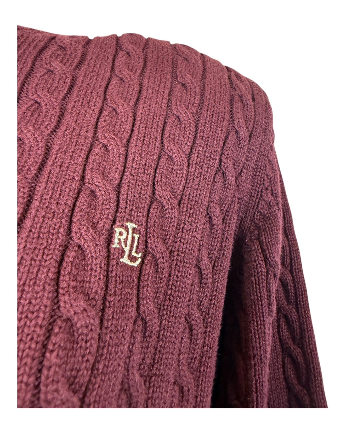 Polo Ralph Lauren Zopfmuster Pullover rot Größe XL