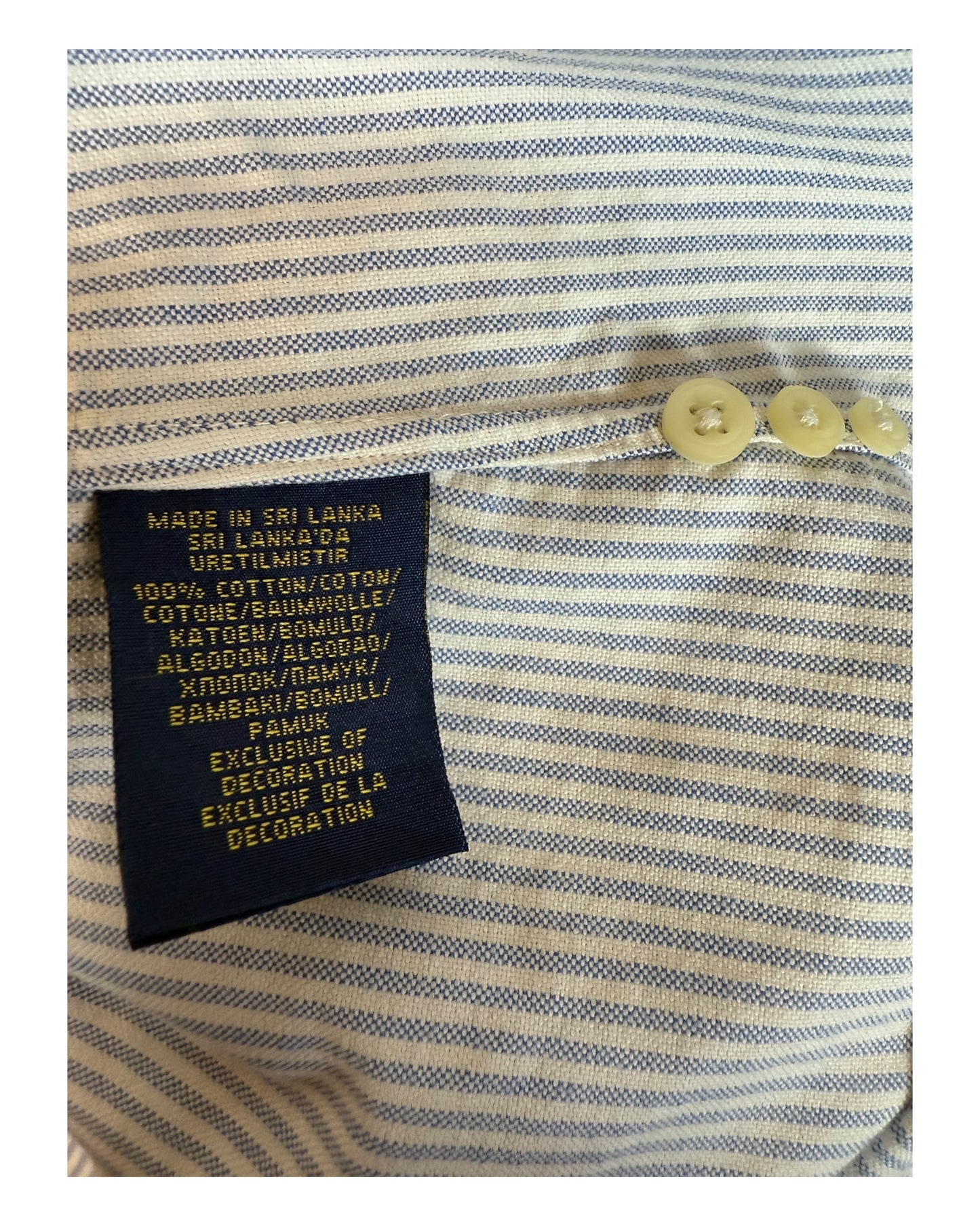 Polo Ralph Lauren Oxfordhemd Bluse blau weiß gestreift Größe L