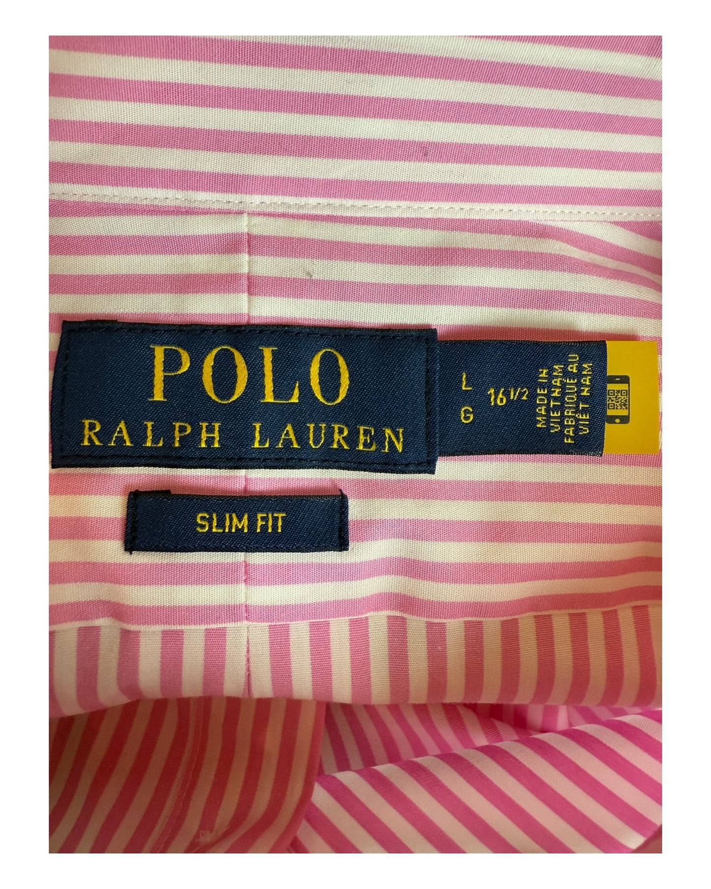 Polo Ralph Lauren Hemd rosa weiß gestreift Größe L