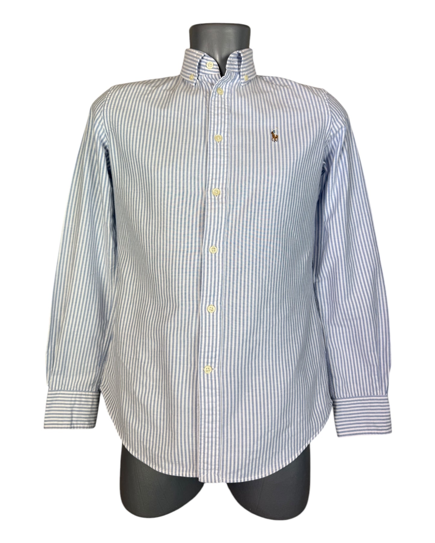 Polo Ralph Lauren Oxfordhemd Bluse hellblau weiß gestreift Größe M