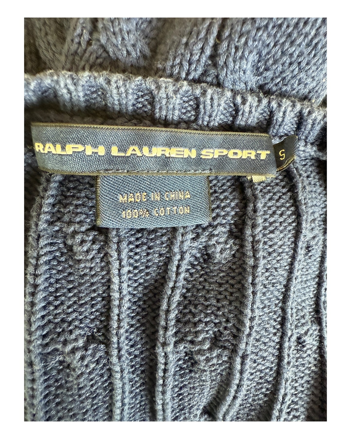 Polo Ralph Lauren Zopfmuster Pullover marineblau Größe S