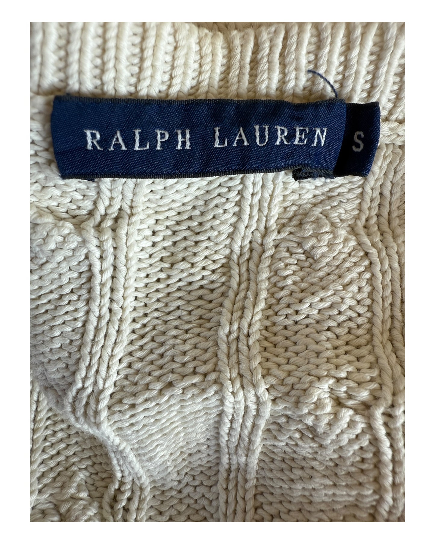 Polo Ralph Lauren Zopfmuster Pullover beige Größe S