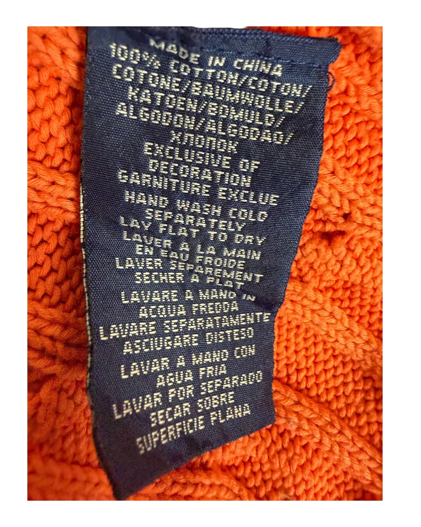 Polo Ralph Lauren Zopfmuster Pullover orange Größe M