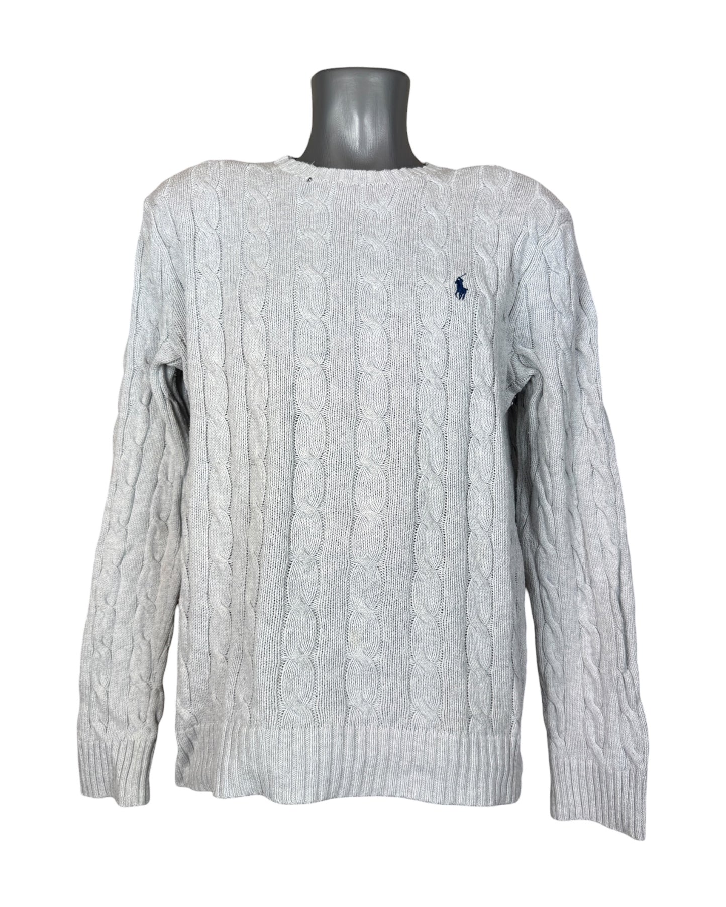 Polo Ralph Lauren Zopfmuster Pullover grau Größe M